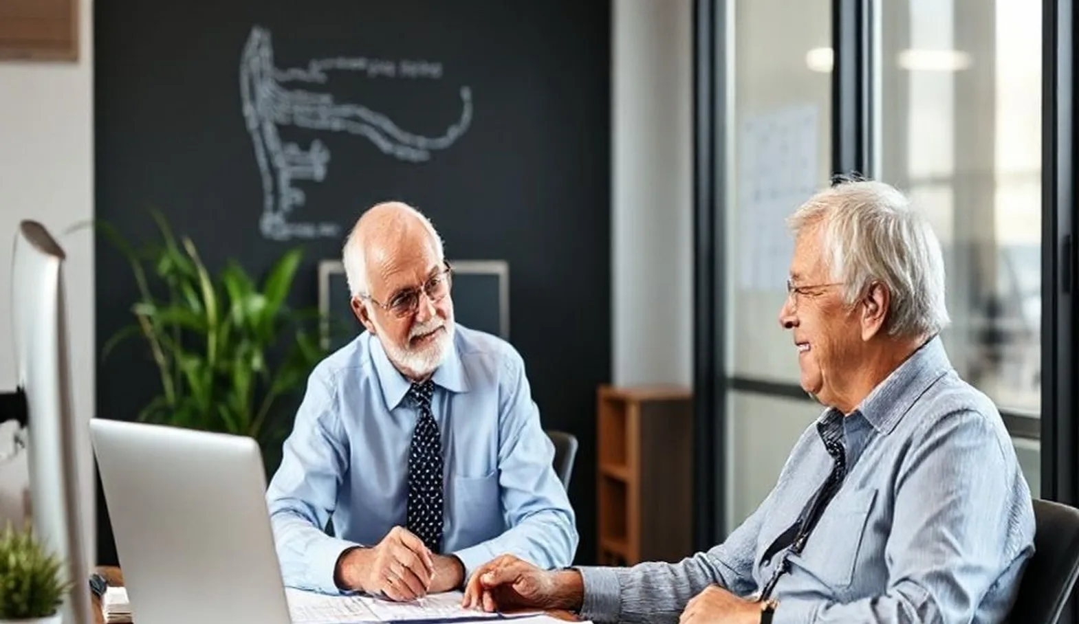 Professional retirement planning office setup